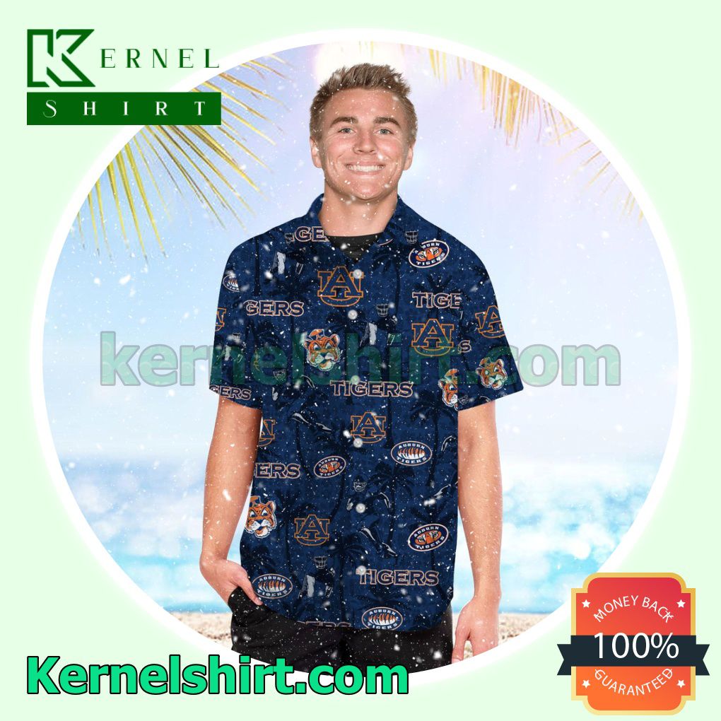 Auburn Tigers Tropical Coconut Tree Summer Hawaiian Shirt