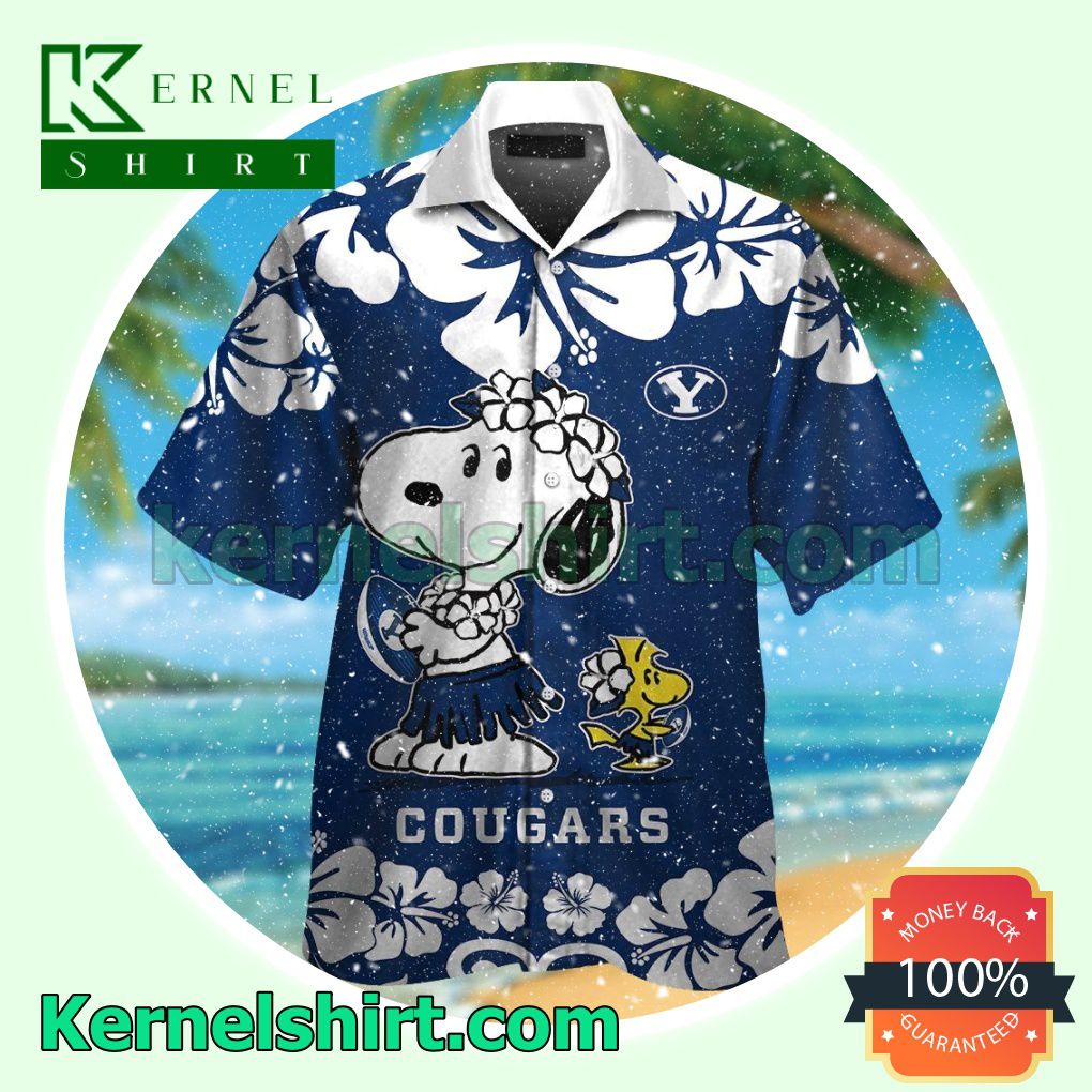 BYU Cougars & Snoopy Summer Hawaiian Shirt