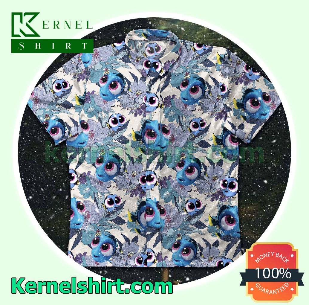 Baby Dory Blue Flowers Beach Shirts