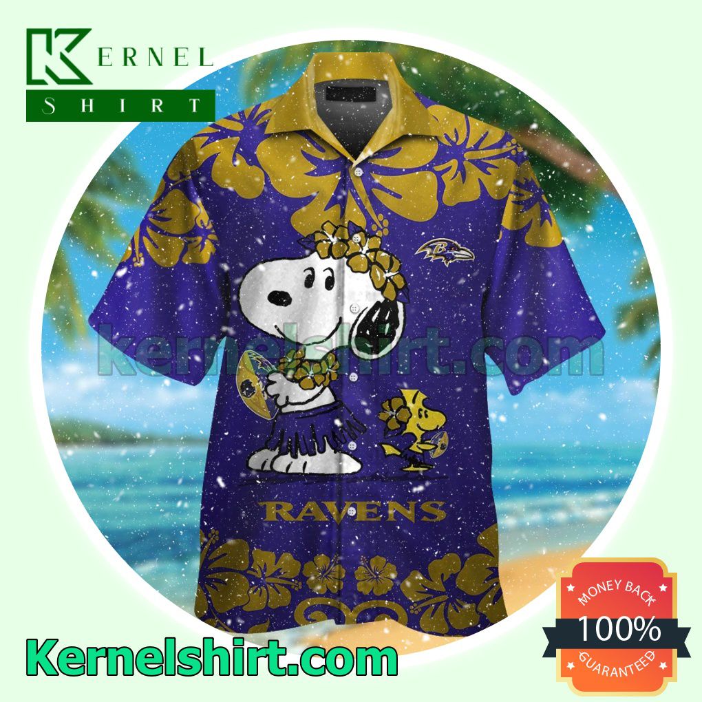 Baltimore Ravens & Snoopy Summer Hawaiian Shirt