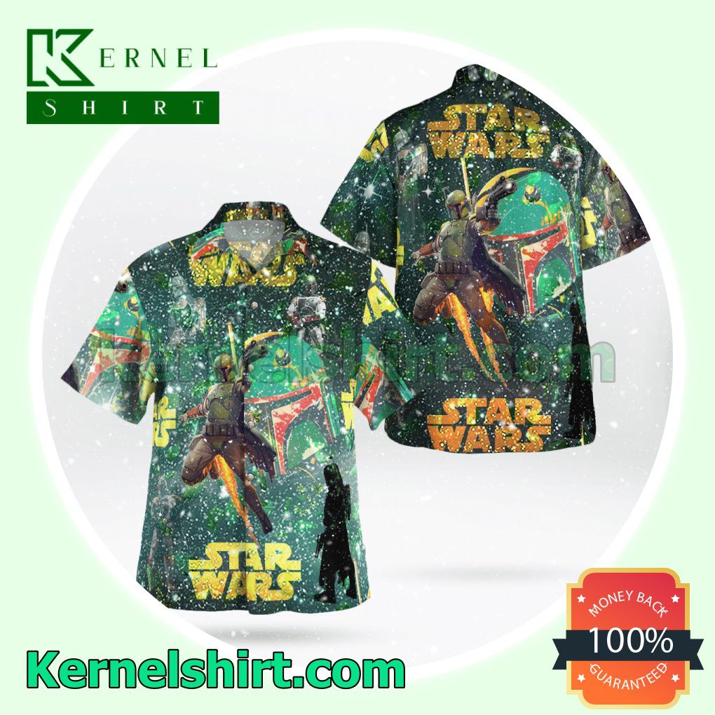 Boba Fett Star Wars Green Galaxy Aloha Beach Hawaiian Shirt