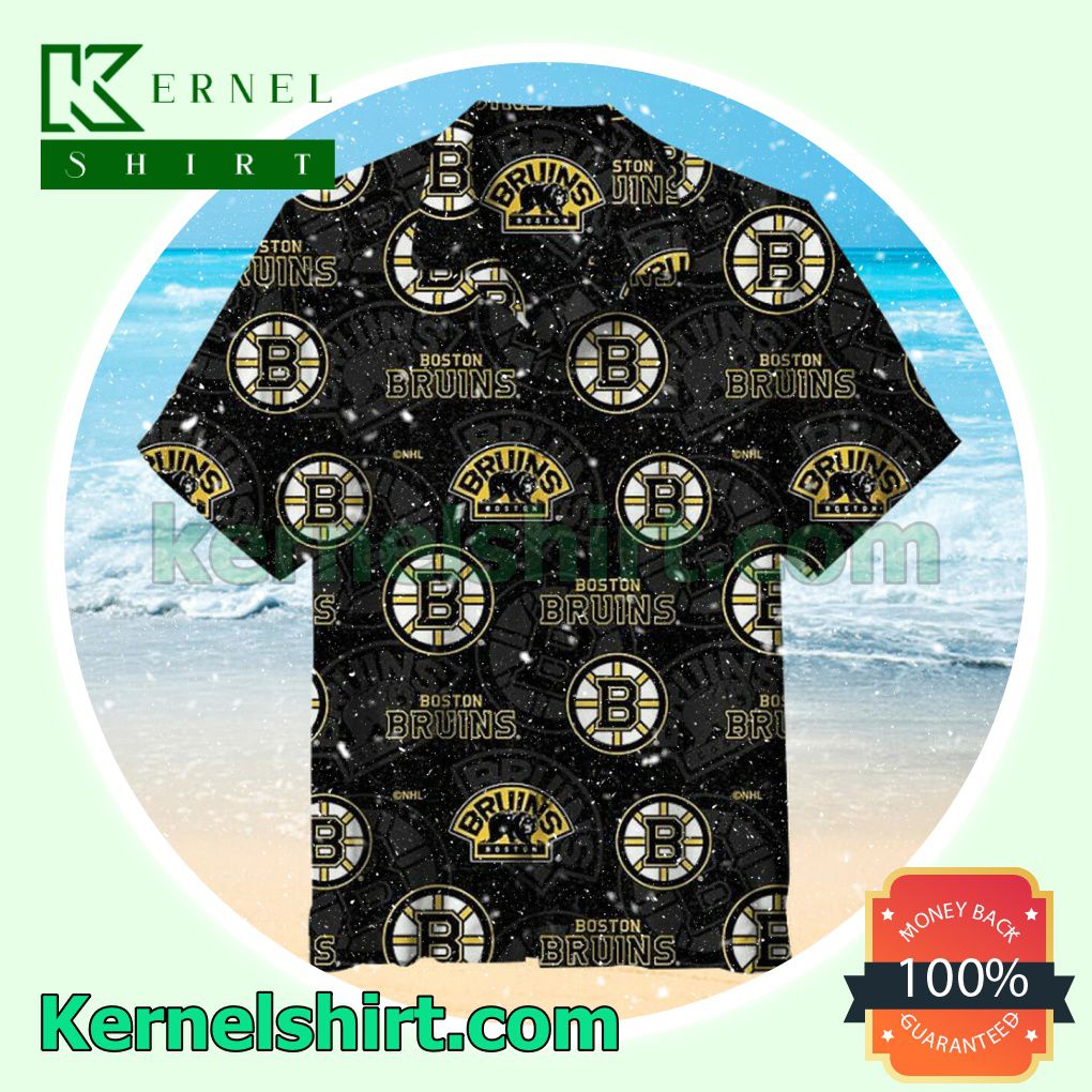 Boston Bruins Logo Black Beach Shirt