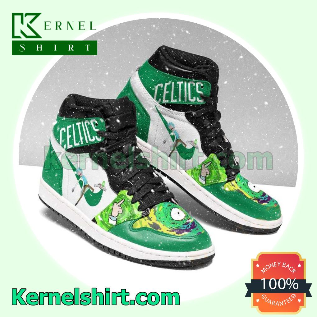 Boston Celtics NBA Rick And Morty 1s Nike Air Jordan 1 Shoes Sneakers