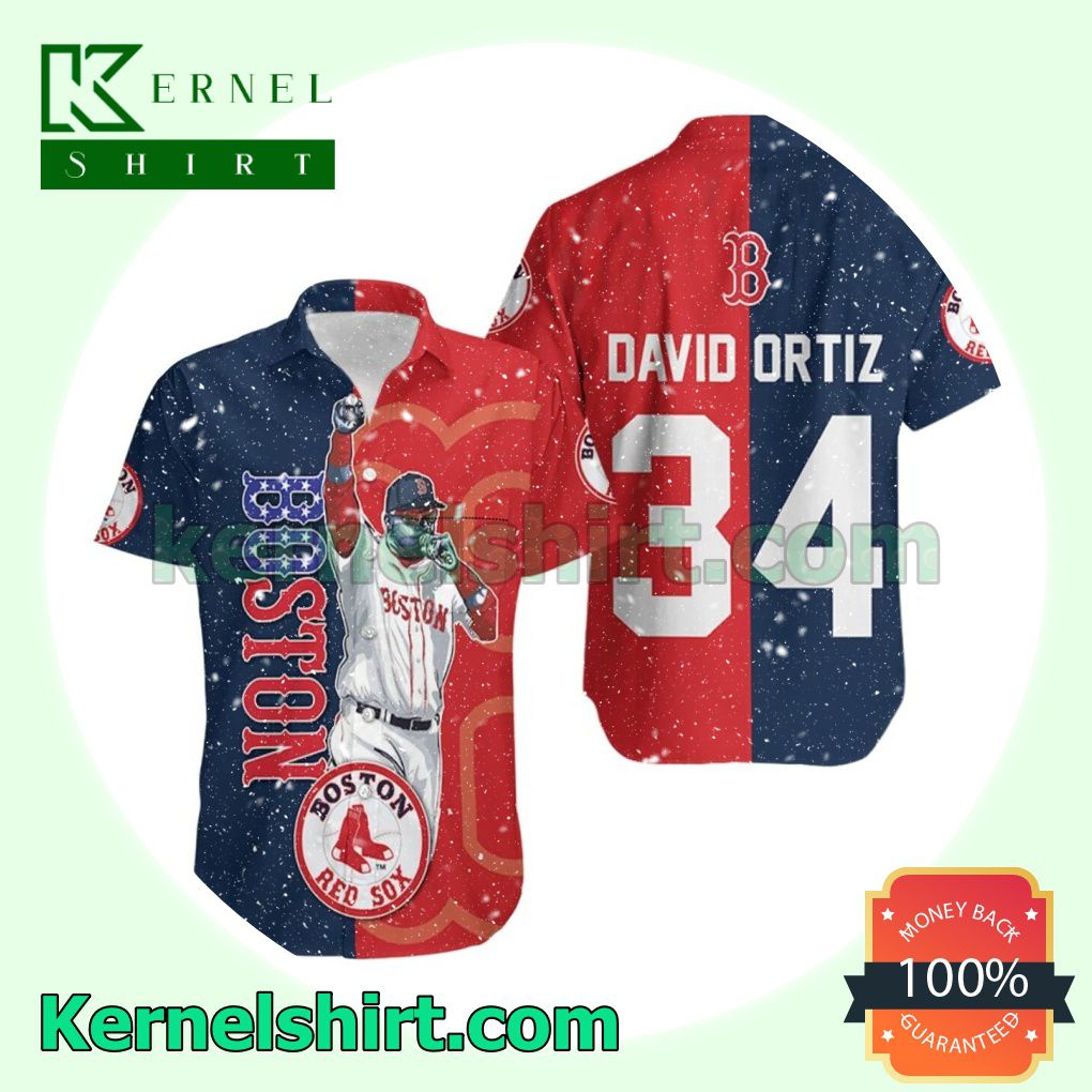 Boston Red Sox David Ortiz Strong 34 Beach Shirt