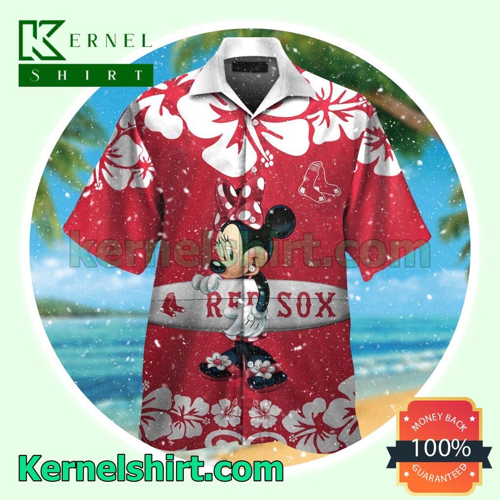 Boston Red Sox Minnie Mouse Summer Hawaiian Shirt