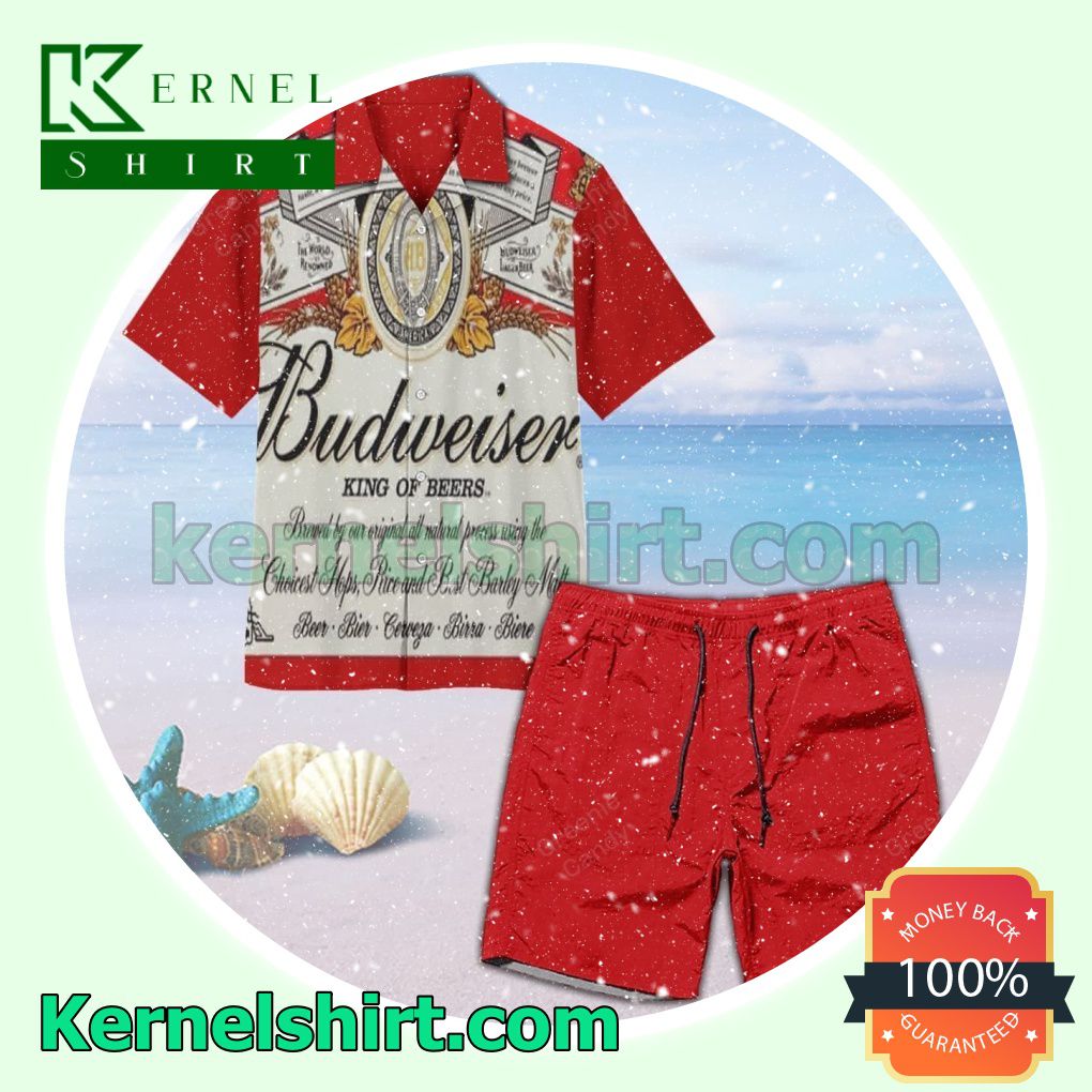Budweiser King Of Beers Unisex Aloha Beach Hawaiian Shirt