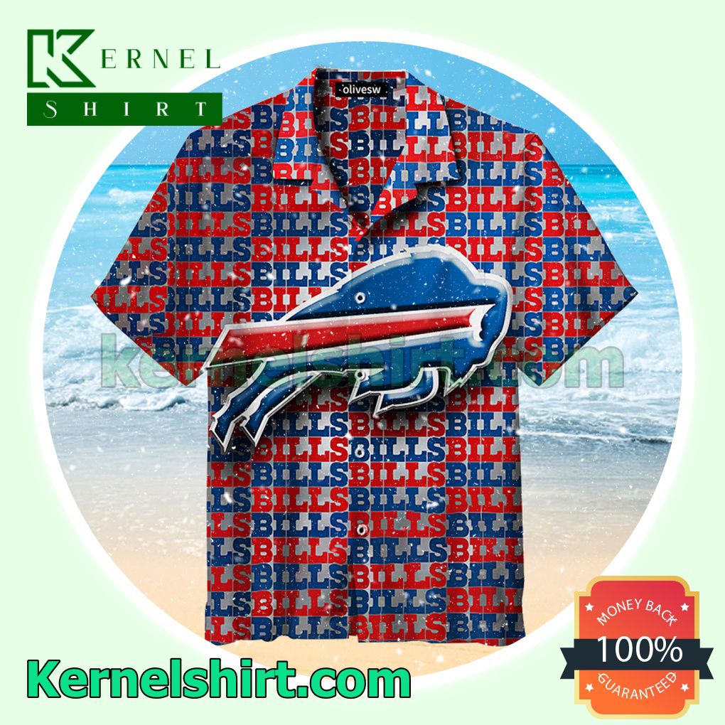 Buffalo Bills Baseball Letter Print Beach Shirt