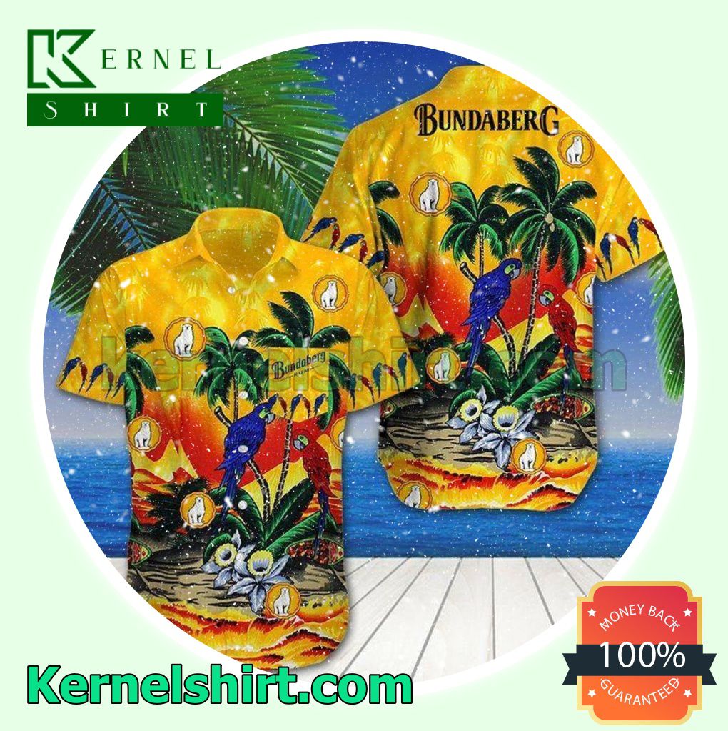 Bundaberg Rum Parrot Flowers Beach Shirt