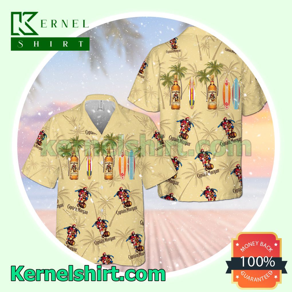 Captain Morgan Yellow Aloha Beach Hawaiian Shirt