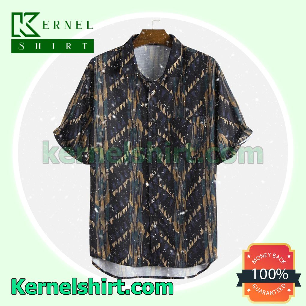 Chevron Triangle Stripe Pattern Beach Shirts