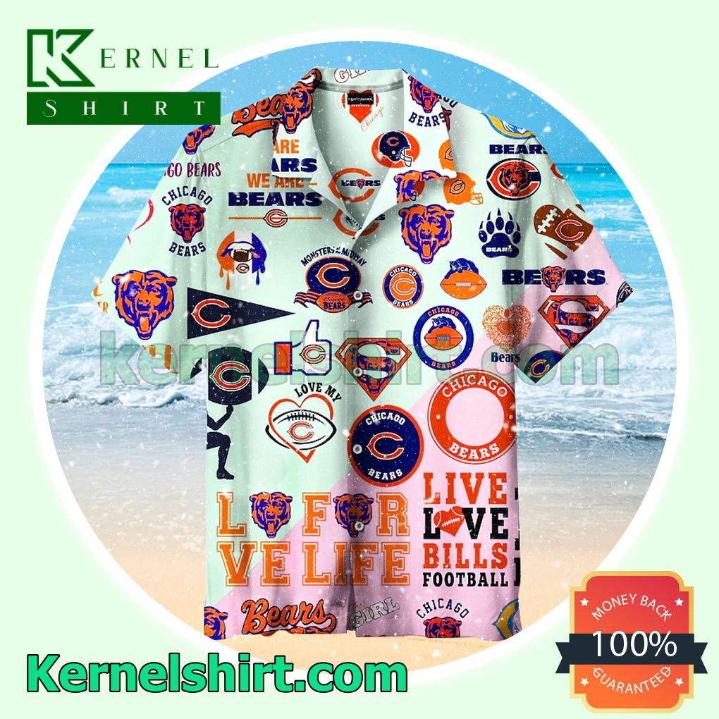 Chicago Bears Love For Life Live Love Bills Football Beach Shirt