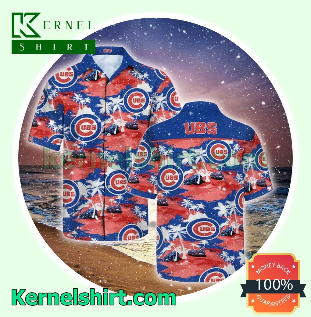 Chicago Cubs Car And Palm Tree Beach Shirt