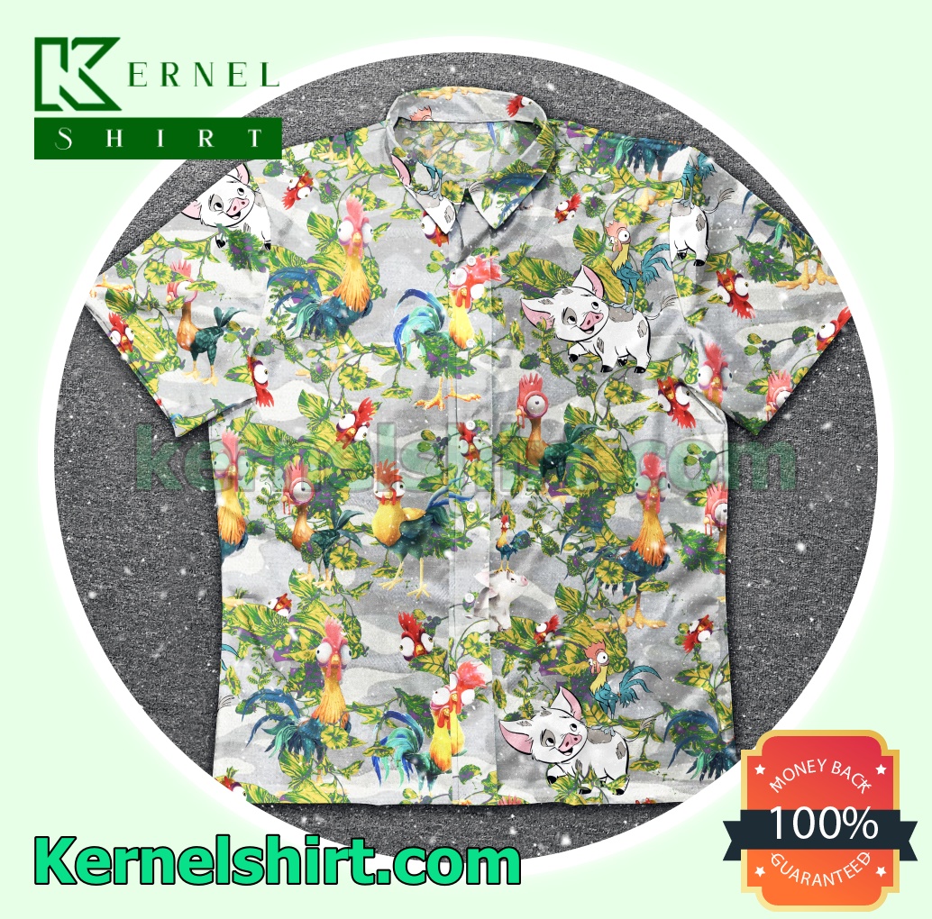 Chicken Hei Hei White Camo Beach Shirts