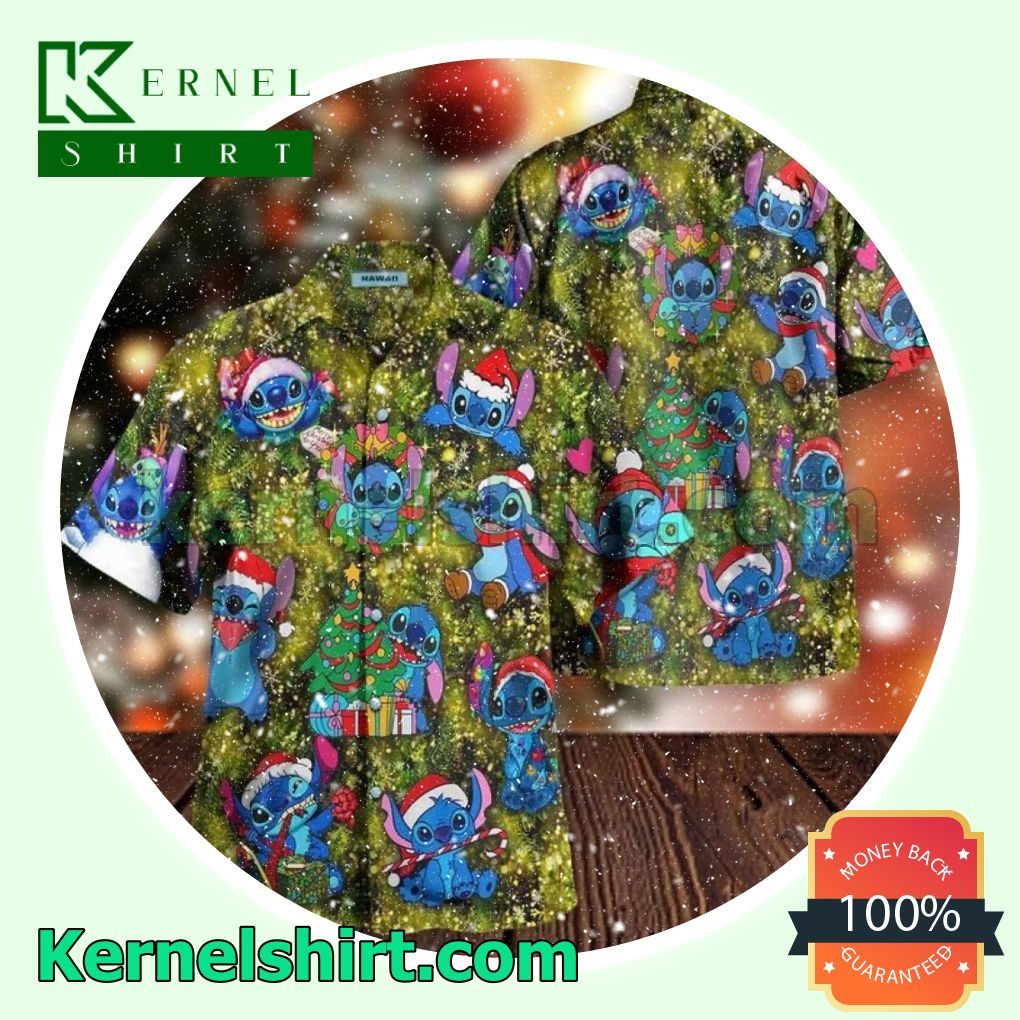 Christmas Tree Stitch Aloha Beach Hawaiian Shirt