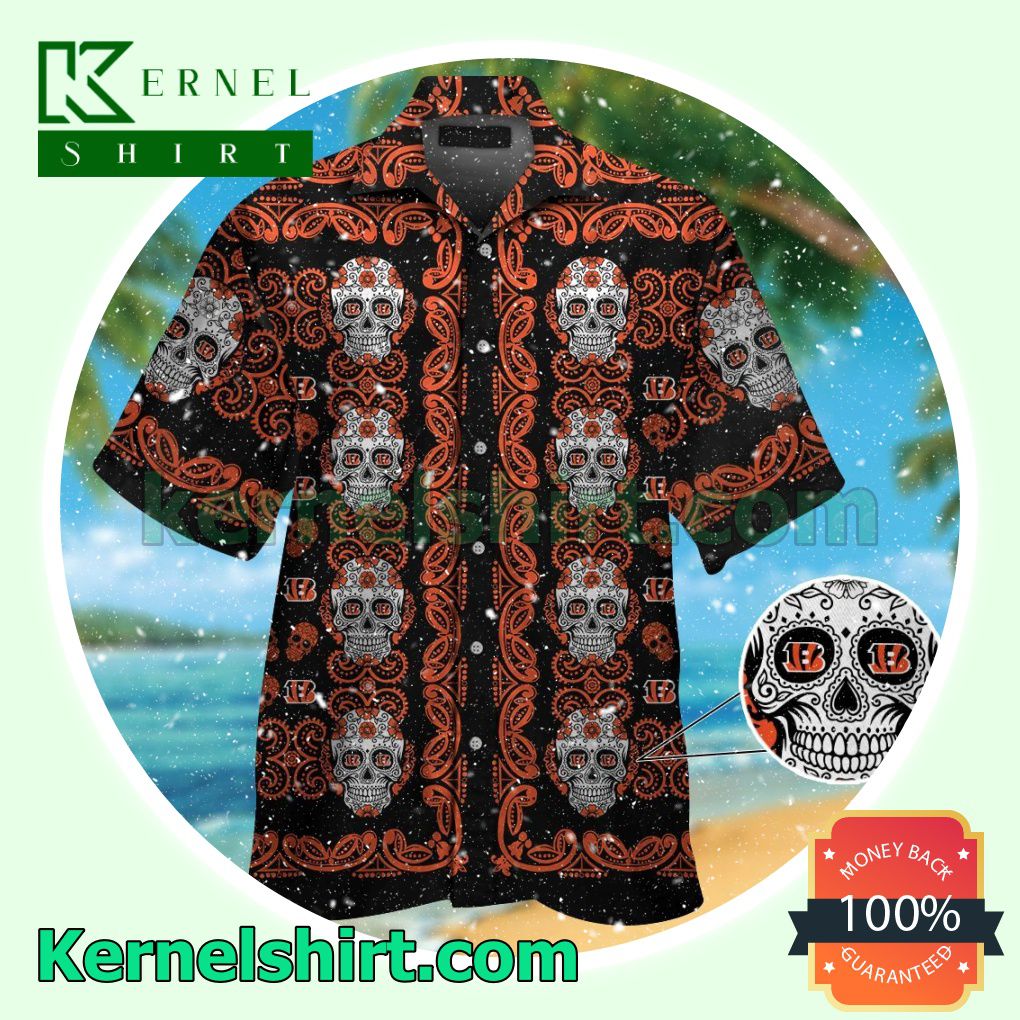 Cincinnati Bengals Skull Summer Hawaiian Shirt