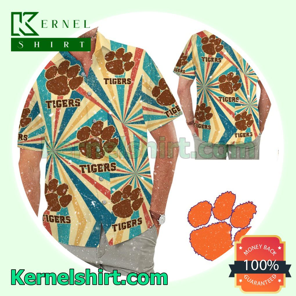 Clemson Tigers Retro Vintage Style Summer Hawaiian Shirt