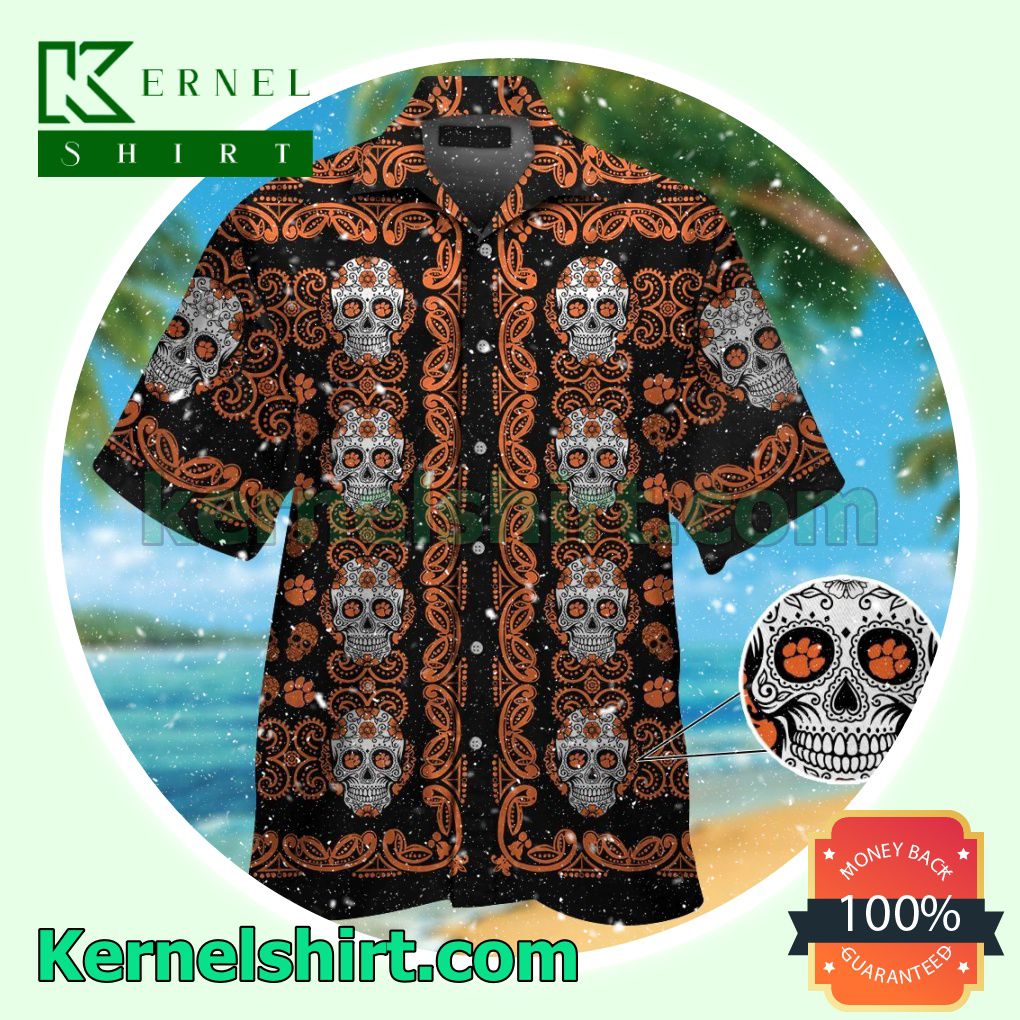 Clemson Tigers Skull Summer Hawaiian Shirt