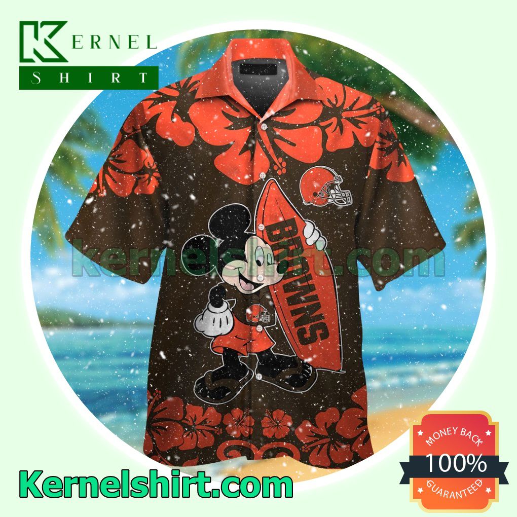 Cleveland Browns & Mickey Mouse Summer Hawaiian Shirt