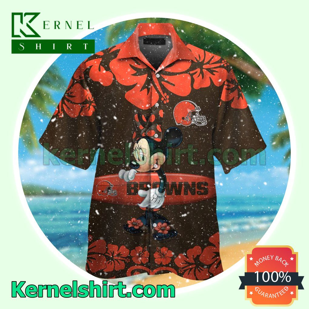 Cleveland Browns & Minnie Mouse Summer Hawaiian Shirt