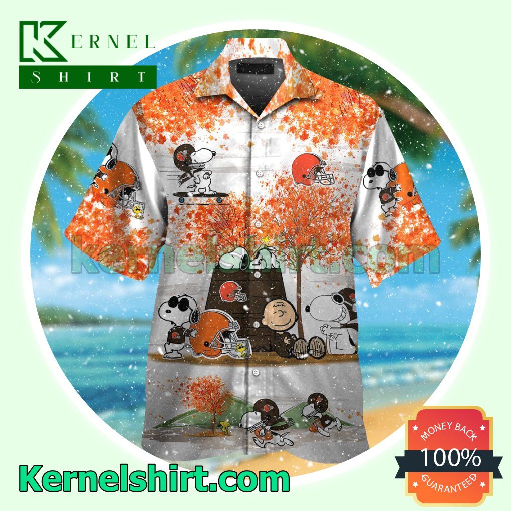 Cleveland Browns Snoopy Autumn Summer Hawaiian Shirt