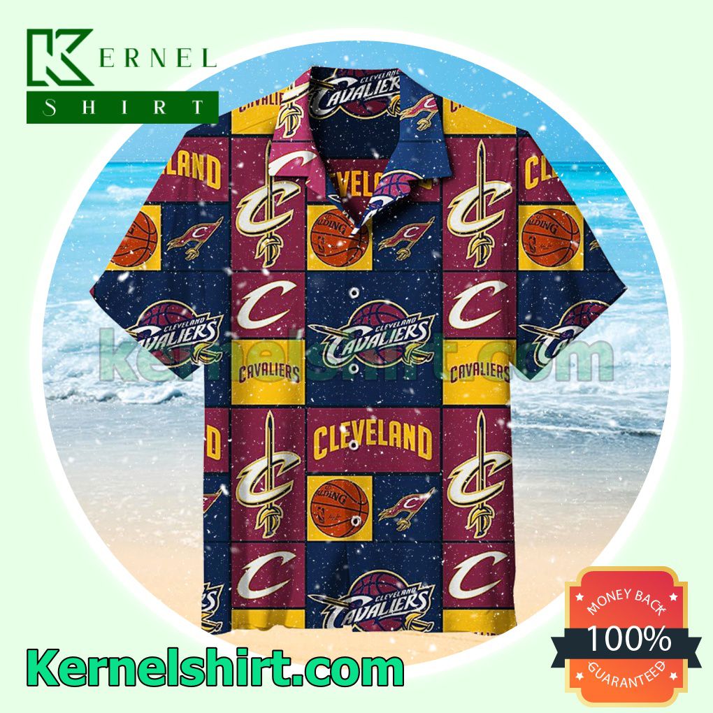 Cleveland Cavaliers Vintage Squares Beach Shirt