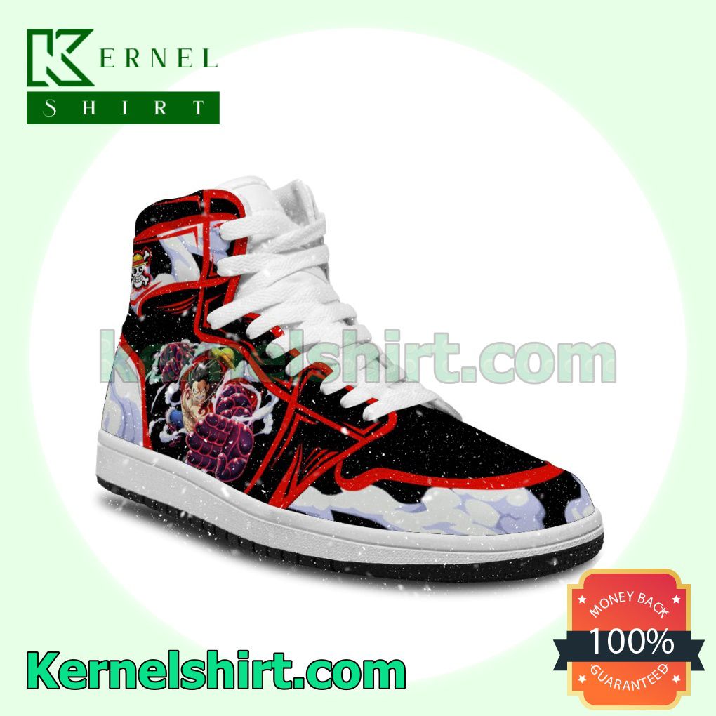 Cool Classic Luffy Gear 4 Custom Snakeman One Piece Anime Solid Color Line Mens Nike Air Jordan 1 Shoes Sneakers a