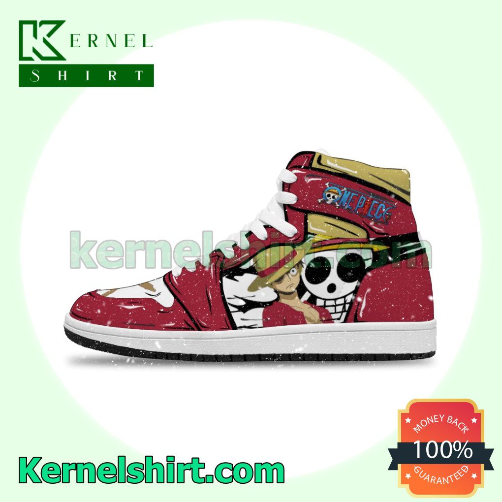 Cool Classic One Piece Luffy Solid Color Line Nike Air Jordan 1 Shoes Sneakers