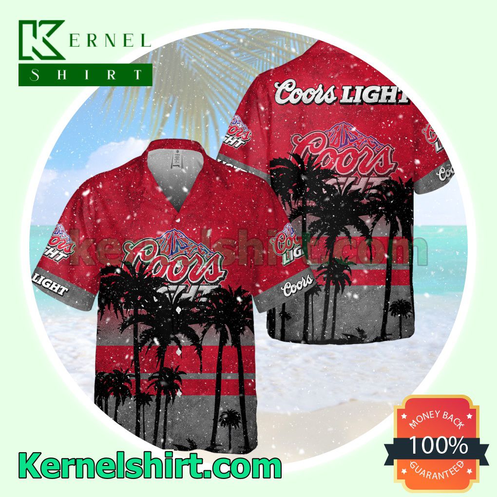Coors Light Red Aloha Beach Hawaiian Shirt