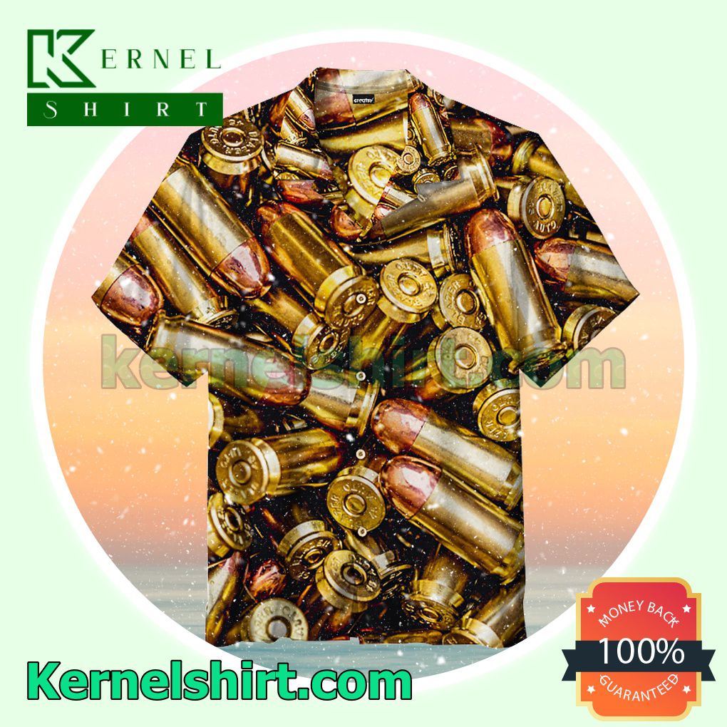 Copper Jacketed Bullets Envious Of The Bling, While Feeling Scared Beach Shirt