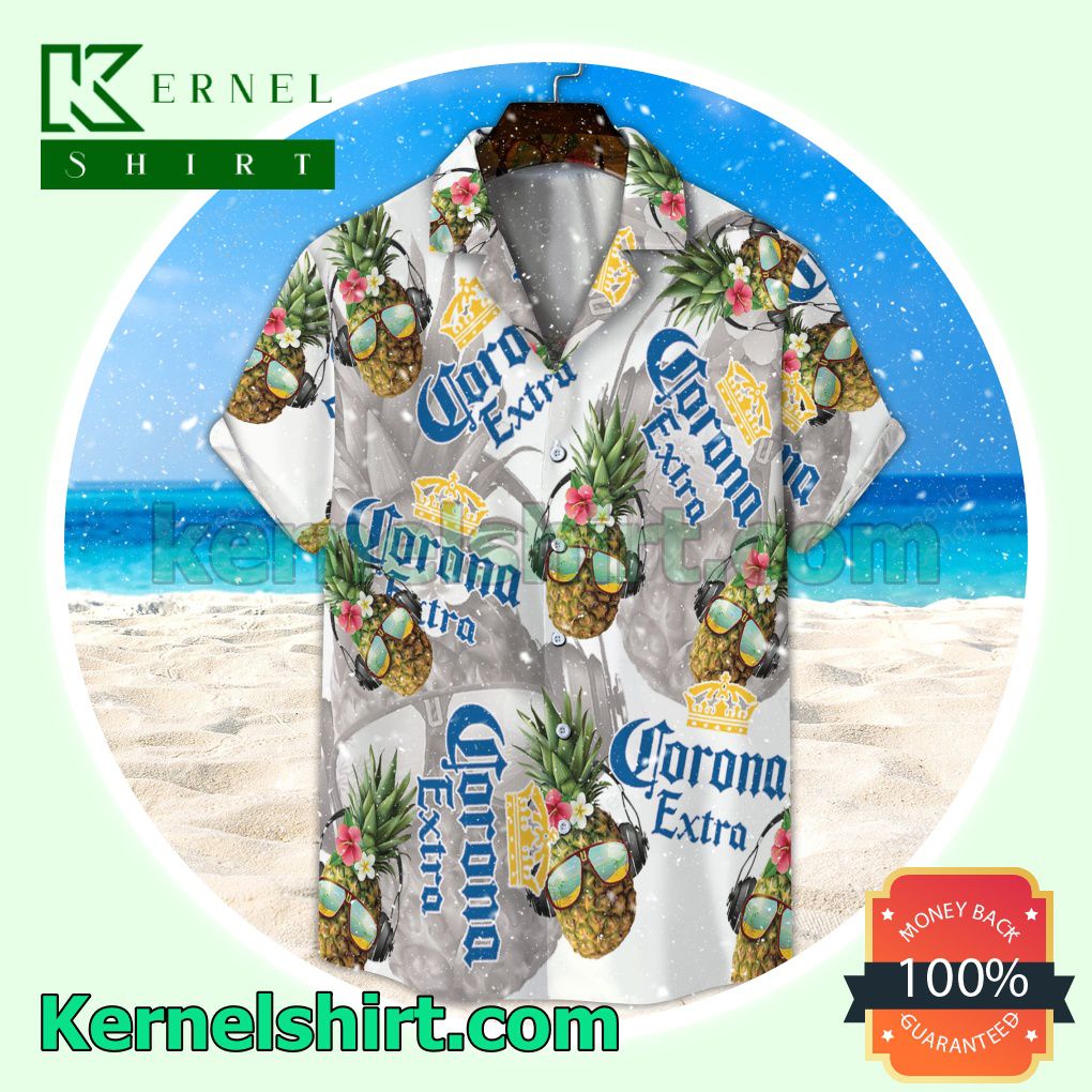 Corona Extra Funny Pineapple Unisex Aloha Beach Hawaiian Shirt