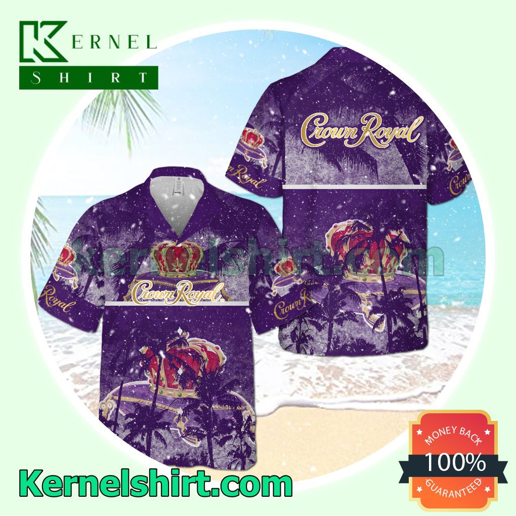 Crown Royal Collections Beach Waves Beige Aloha Beach Hawaiian Shirt