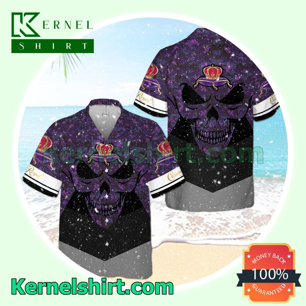 Crown Royal Skull Pattern Aloha Beach Hawaiian Shirt