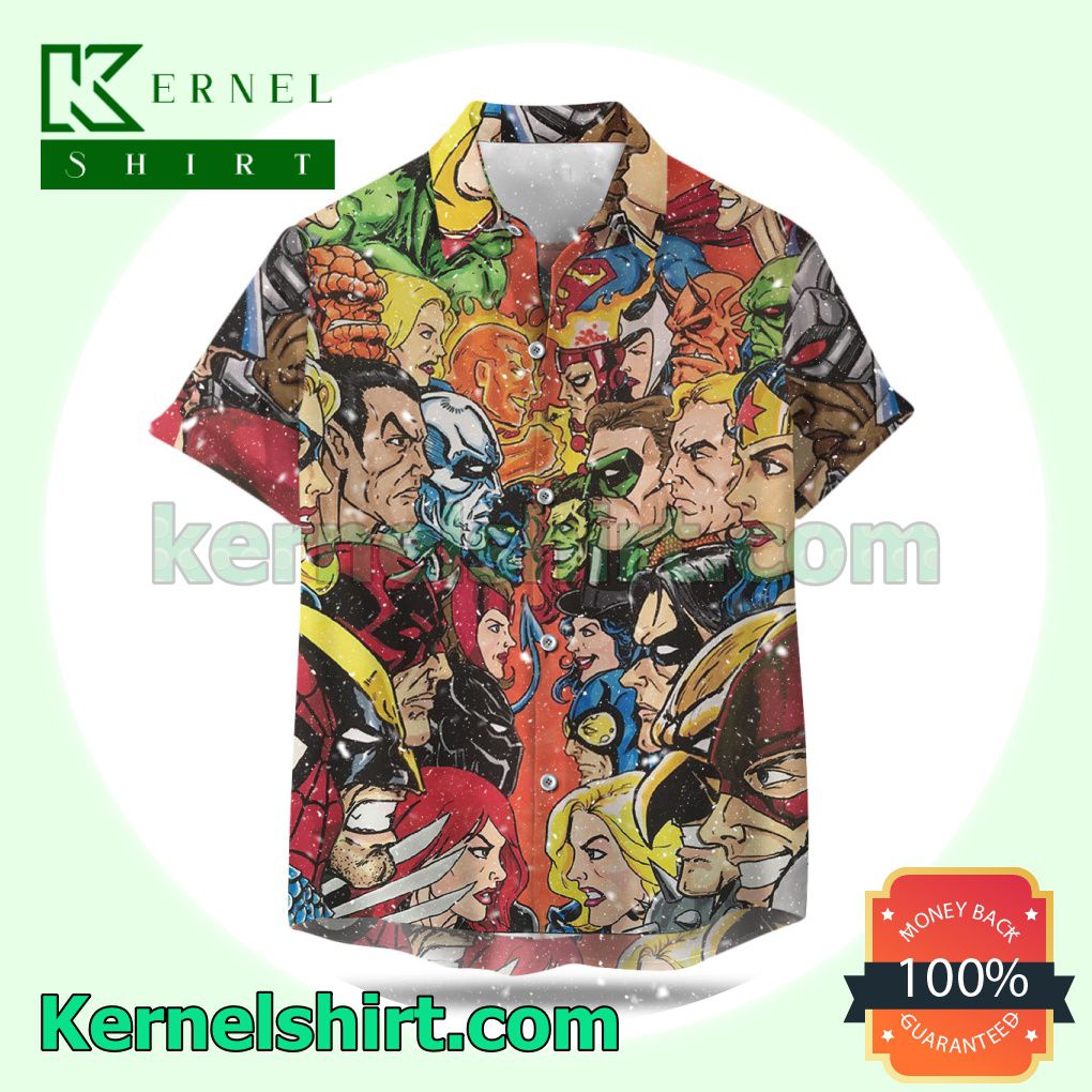 DC vs Marvel Comic Aloha Beach Hawaiian Shirt