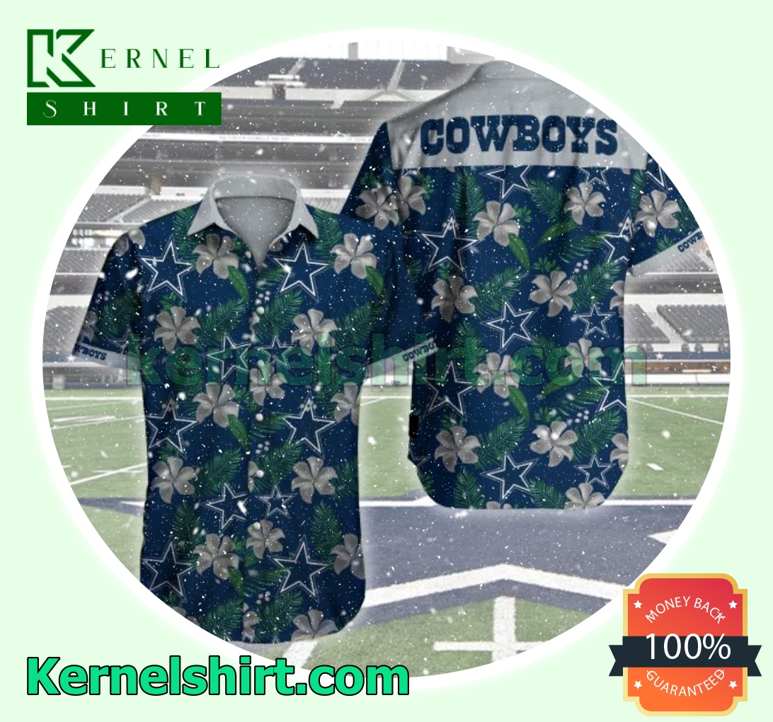 Dallas Cowboys Star Floral Navy Style 2 Beach Shirts