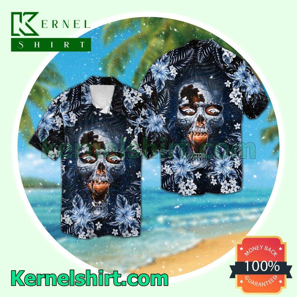 Denver Broncos Skull Summer Hawaiian Shirt