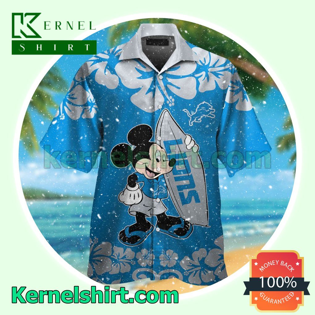 Detroit Lions & Mickey Mouse Summer Hawaiian Shirt