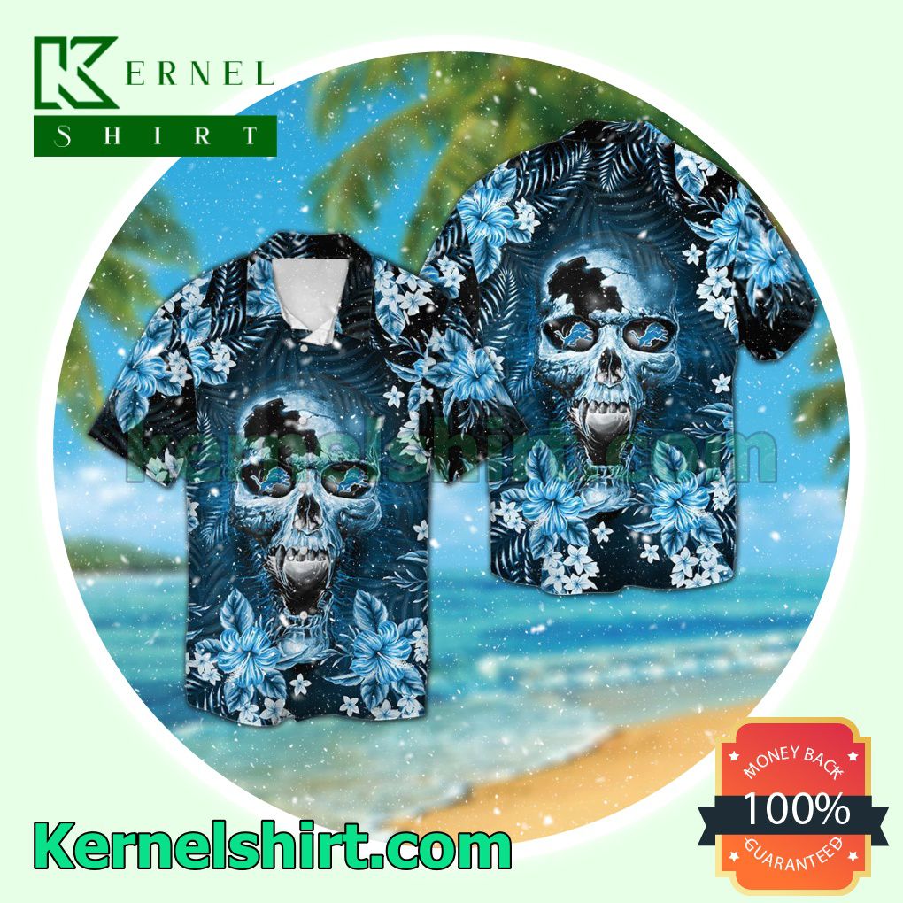 Detroit Lions Skull Summer Hawaiian Shirt