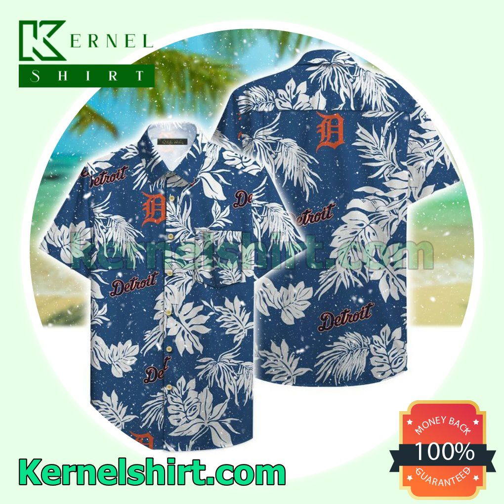 Adorable Detroit Tigers Leaf Tropical Print Fashion Tourism Beach Shirt