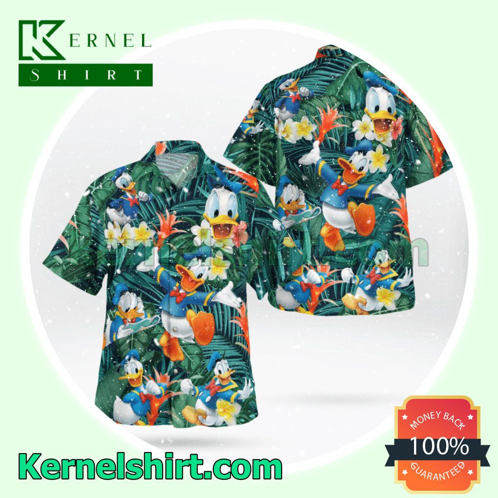 Donald Duck Plumeria Tropical Beach Shirts