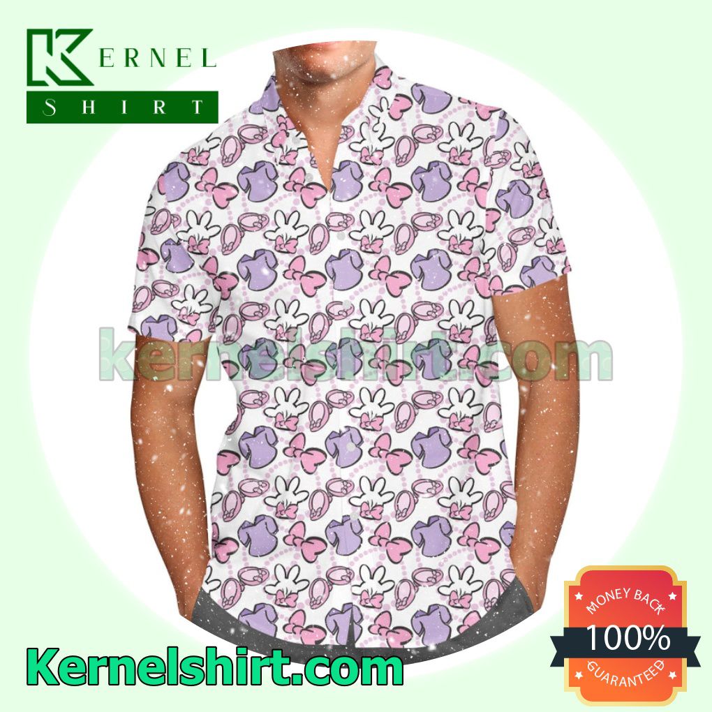 Dress Like Daisy Duck Disney Cartoon Graphics Inspired Aloha Beach Hawaiian Shirt