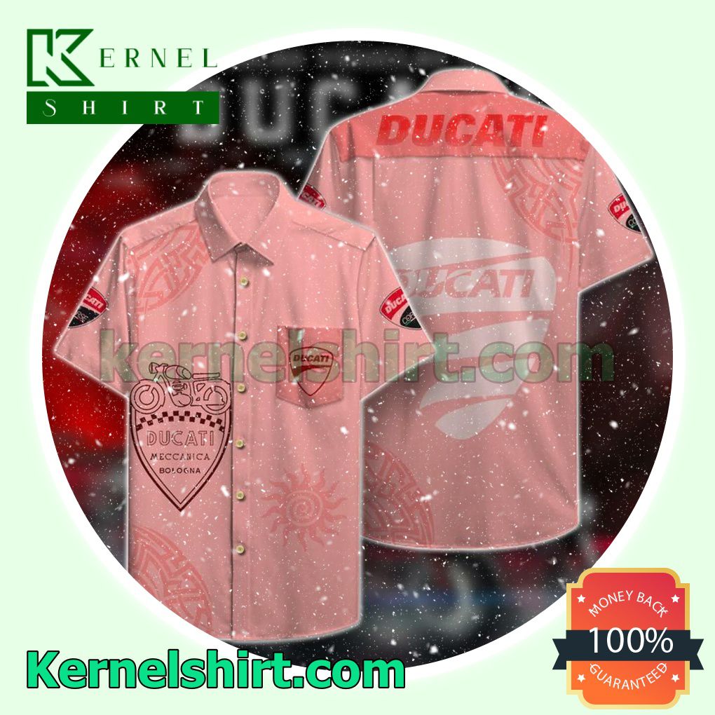 Ducati Meccanica Bologna Logo Pink Beach Shirt