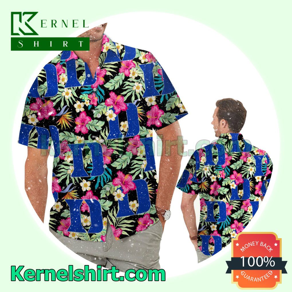 Duke Blue Devils Hibiscus Summer Hawaiian Shirt