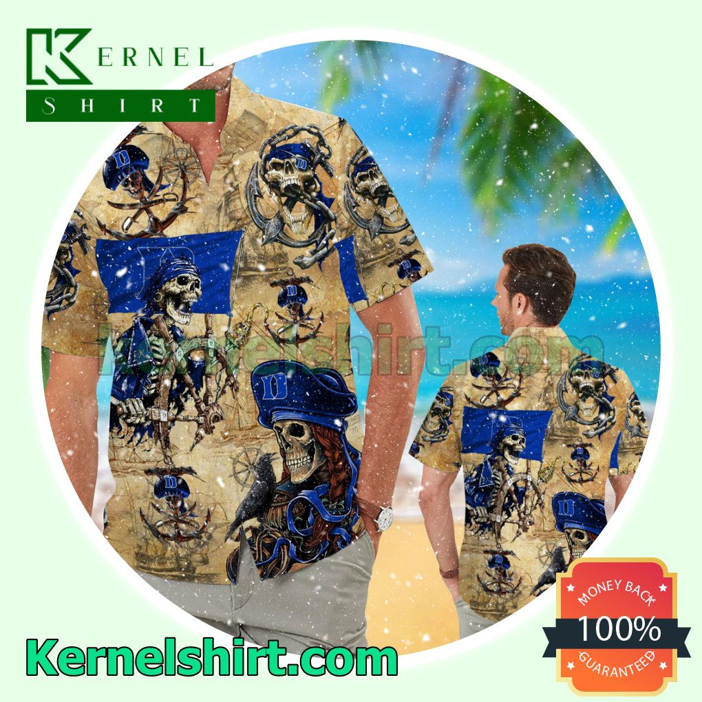 Duke Blue Devils Pirates Summer Hawaiian Shirt