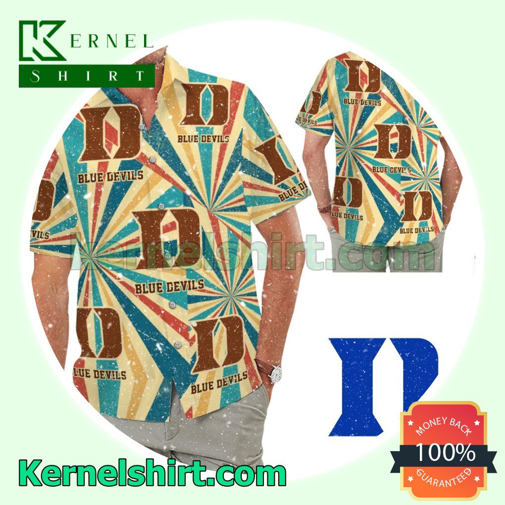 Duke Blue Devils Retro Vintage Style Summer Hawaiian Shirt