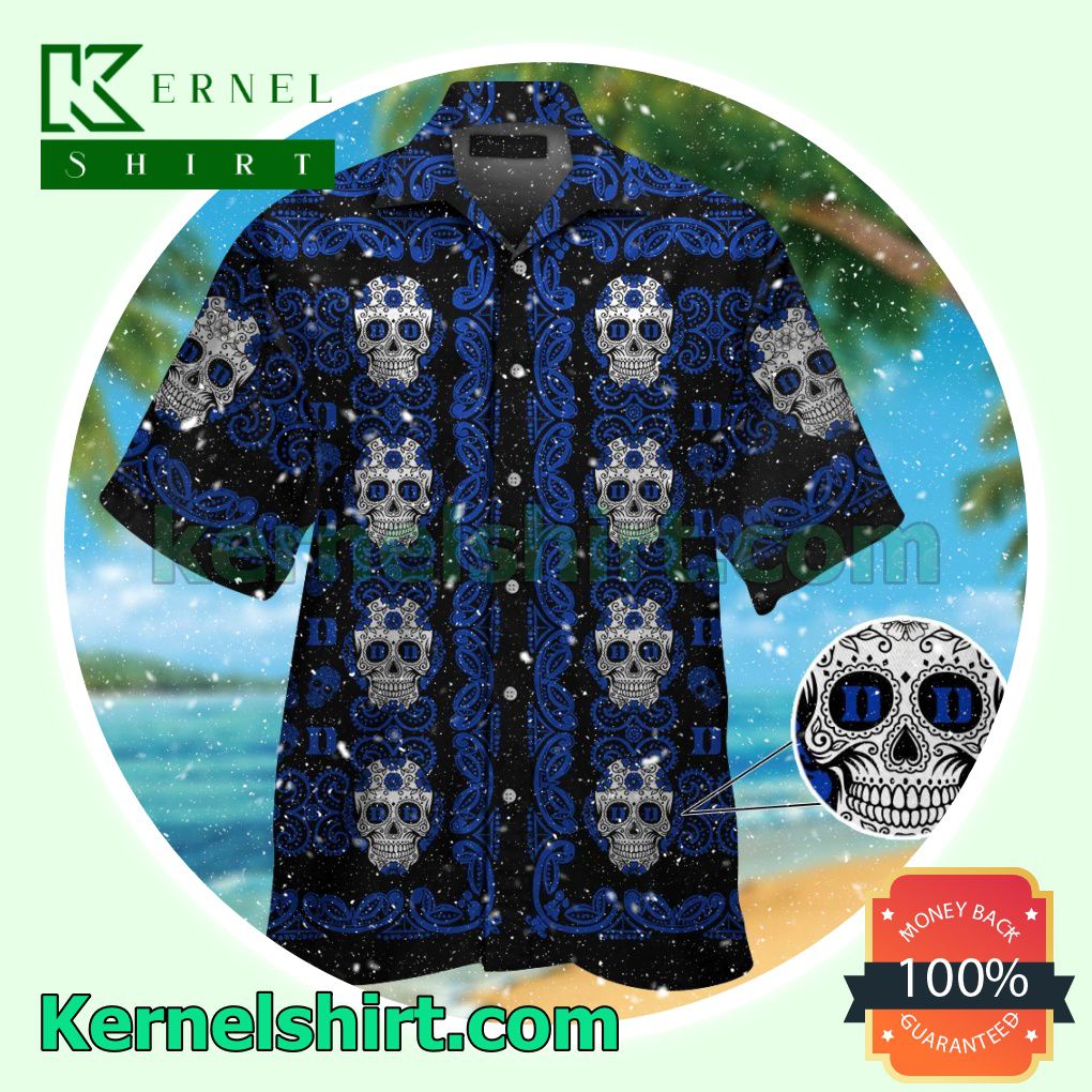 Duke Blue Devils Skull Summer Hawaiian Shirt