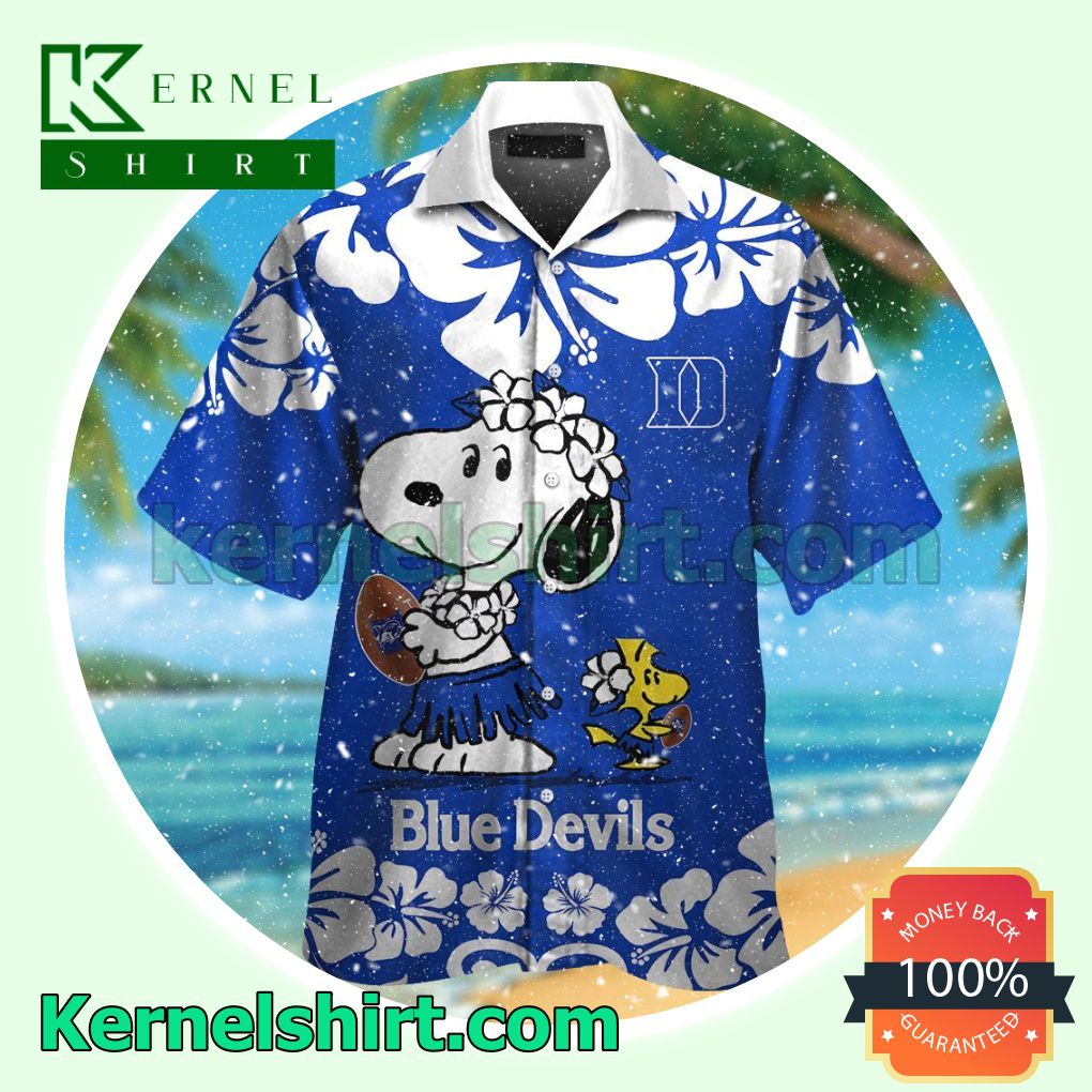 Duke Blue Devils & Snoopy Summer Hawaiian Shirt