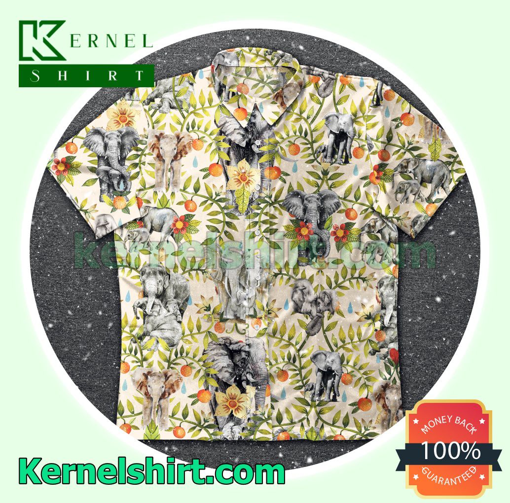 Elephant Family Tropical Beach Shirts