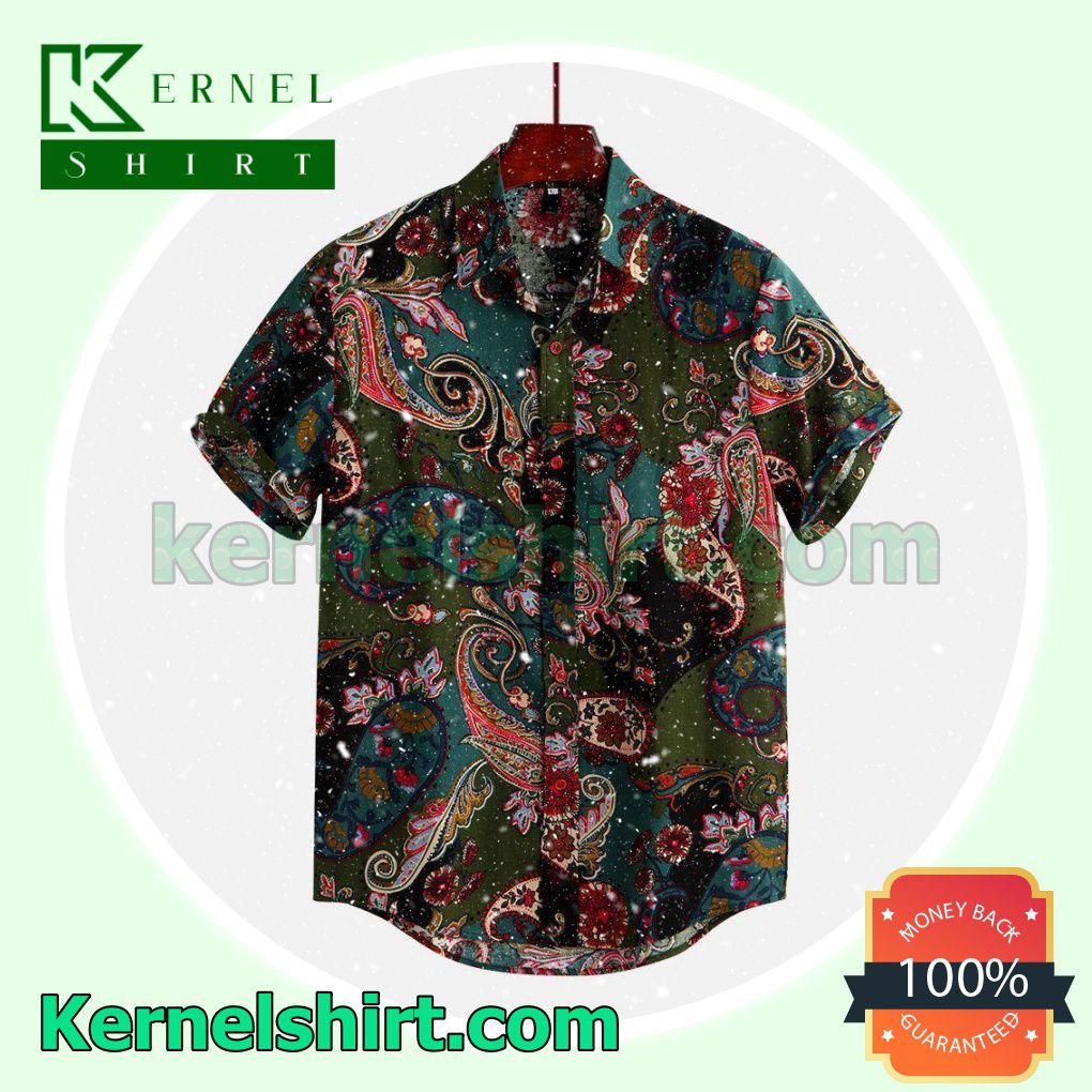 Ethnic Style Paisley Flower Beach Shirts