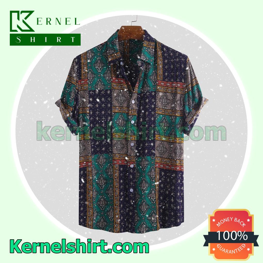 Fashion Colorful Ethnic Printed Beach Shirts