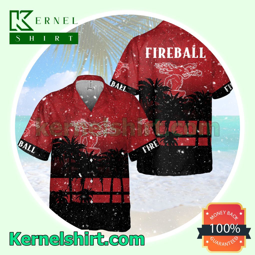 Fireball Red Palm Tree Aloha Beach Hawaiian Shirt